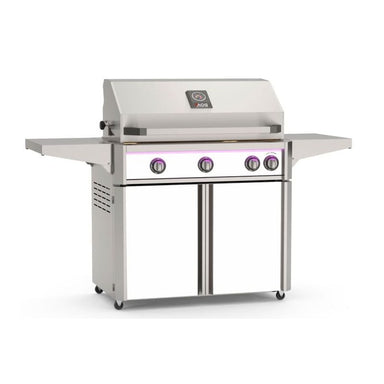 AOG L-Series 36-Inch Freestanding Gas Grill on Cart Accent White Panel Hood Closed 2026