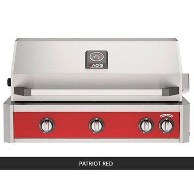 AOG L-Series 36-Inch Built-In Gas Grill Patriot Red Panel Hood Closed 2026