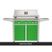 AOG L-Series 36-Inch Freestanding Gas Grill on Cart Frontier Green Panel Hood Closed 2026