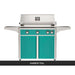 AOG L-Series 36-Inch Freestanding Gas Grill on Cart Harbor Teal Panel Hood Closed 2026