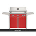 AOG L-Series 36-Inch Freestanding Gas Grill on Cart Patriot Red Panel Hood Closed 2026