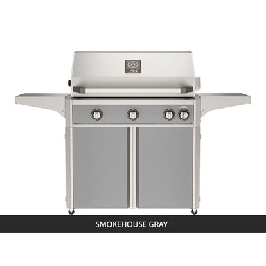 AOG L-Series 36-Inch Freestanding Gas Grill on Cart Smokehouse Gray Panel Hood Closed 2026