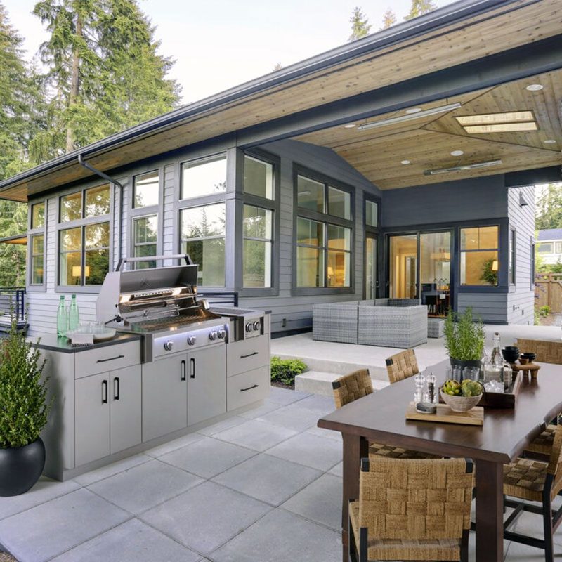 AOG 36-Inch L-Series Outdoor Kitchen Built-In Gas Grill Hood Open