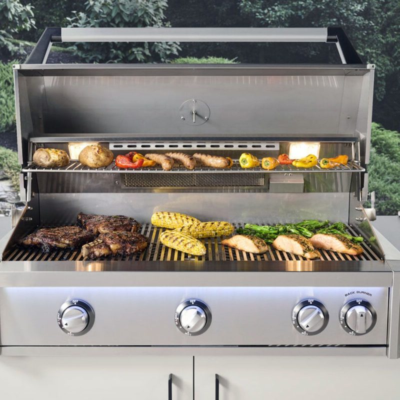 AOG L-Series Built-In Gas Grill Outdoor Kitchen Full Cooking Load