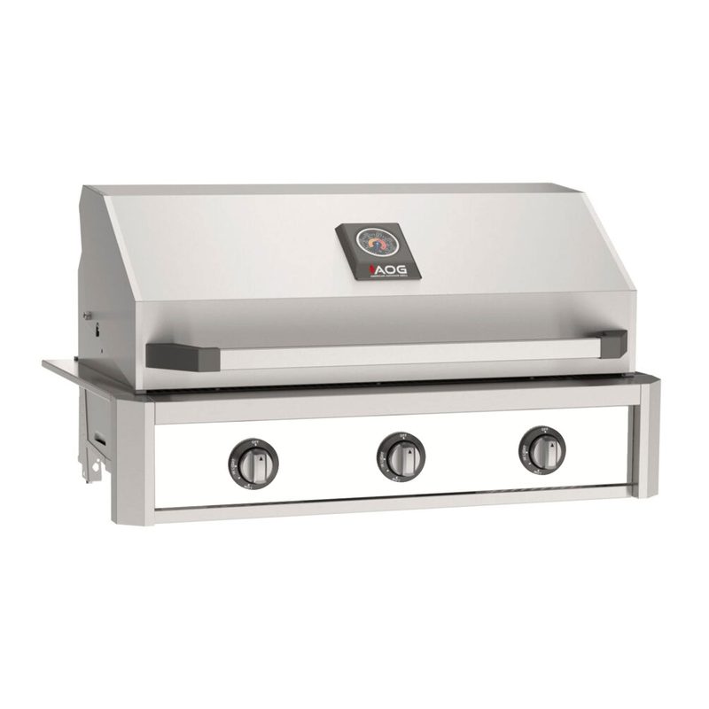AOG T-Series 36-Inch Built-In Gas Grill Stainless Panel Hood Closed