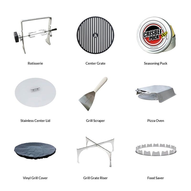 Arteflame Platinum 40" Grill - Storage Base - Stainless Steel - 9 Piece Accessory Bundle
