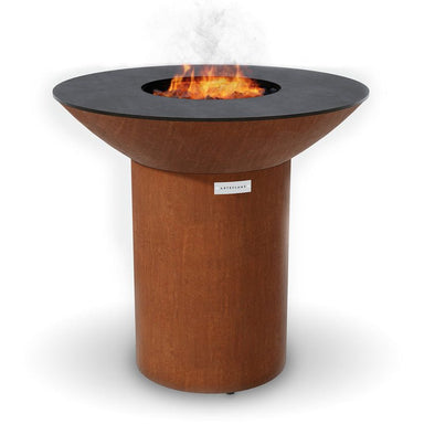 Arteflame Classic 40" Grill - High Round Base - Corten Steel