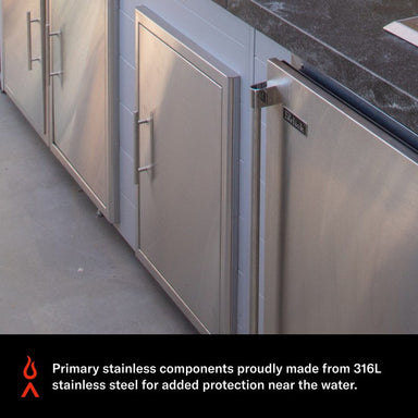 Blaze Marine Grade Single Access Door Installed In Outdoor Kitchen Island