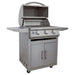 Blaze BCM 25-Inch 3-Burner Freestanding Gas Grill on Cart BLZ-3BCM Angled View with Side Shelves
