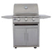 Blaze BCM 25-Inch 3-Burner Freestanding Gas Grill on Stainless Steel Cart BLZ-3BCM Front View Lid Closed