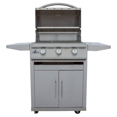 Blaze BCM 25-Inch 3-Burner Freestanding Gas Grill on Cart BLZ-3BCM Lid Open Showing Cooking Surface