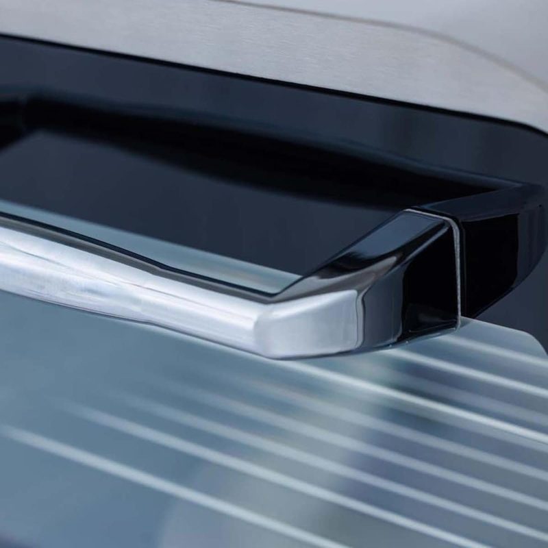 Blaze 26-Inch Gas Outdoor Pizza Oven Double-Pane Glass Door and Stainless Steel Handle Close-Up