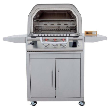 Blaze LTE+ 26-Inch Freestanding Gas Pizza Oven with Cart Front View Door Open