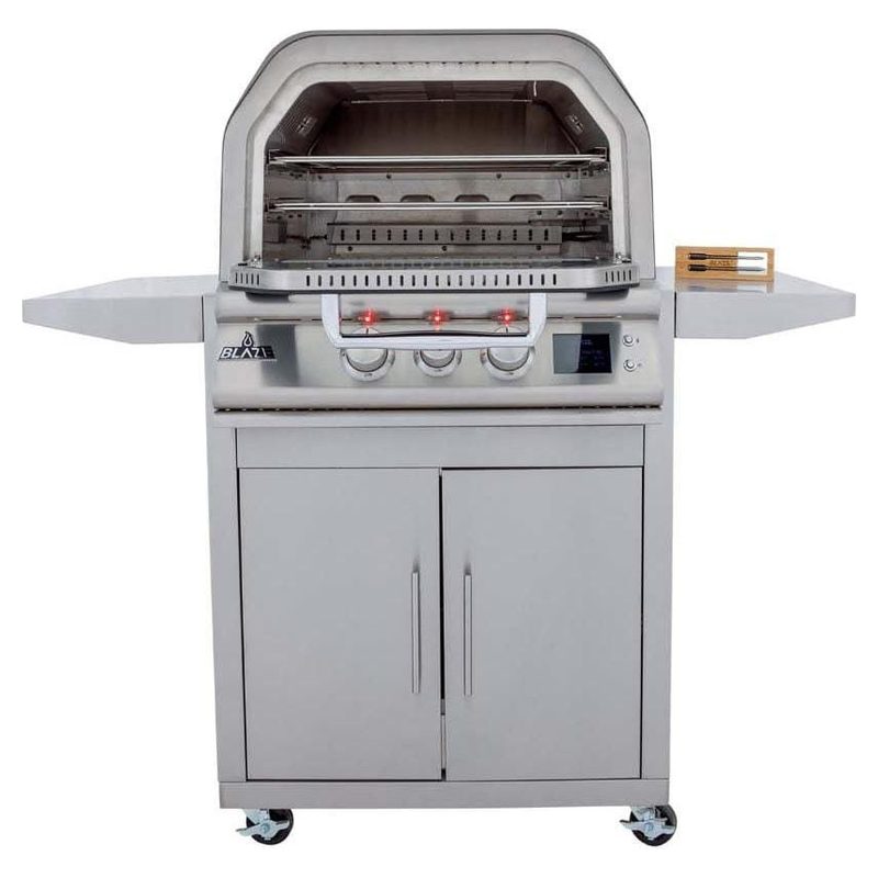 Blaze LTE+ 26-Inch Freestanding Gas Pizza Oven with Cart Front View Door Open