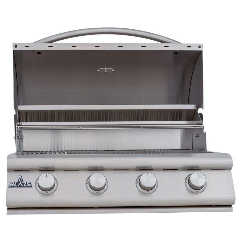 Blaze BCM 32-Inch 4-Burner Built-In Gas Grill Lid Open 