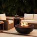 Blaze 38-Inch Round Concrete Propane Fire Bowl Phantom BLZ-38-FBOWL-LP Lifestyle Patio Lit