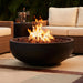 Blaze 38-Inch Round Concrete Propane Fire Bowl Phantom Lit Flames Close-Up Detail
