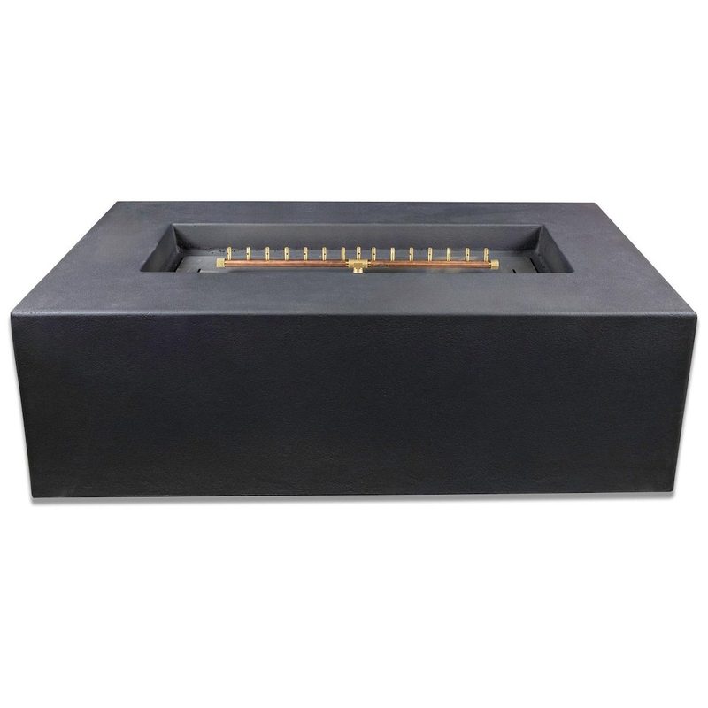 Blaze 60-Inch Rectangular Concrete Fire Pit Table Phantom BLZ-60-FTABLE Front View