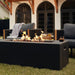 Blaze 60-Inch Rectangular Concrete Fire Pit Table Phantom Lit Flames Outdoor Evening