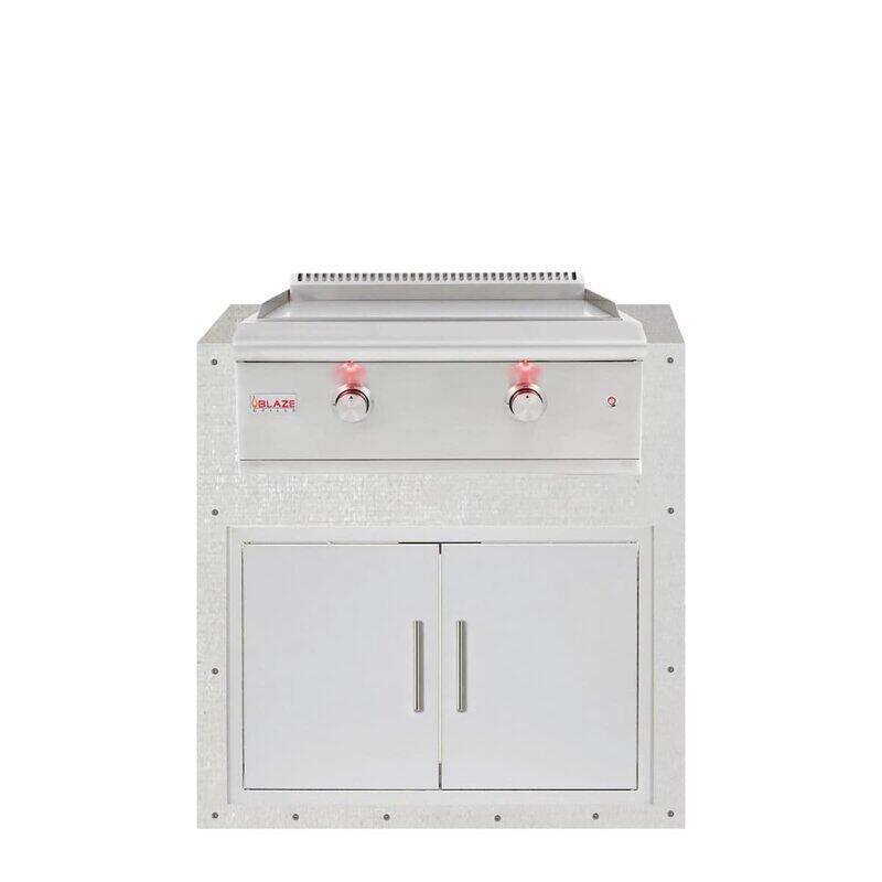 EZ Finish Outdoor Kitchen Systems 48-Inch Ready-to-Finish Module w/ Blaze LTE+ 30-Inch Griddle & Double Doors