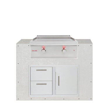 EZ Finish Outdoor Kitchen Systems 48-Inch Ready-to-Finish Module w/ Blaze LTE+ 30-Inch Griddle & Double Drawer Door Combo