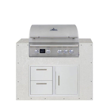 EZ Finish Outdoor Kitchen Systems 48-Inch Ready-to-Finish Module w/ Blaze LTE+ 32-Inch Grill & Double Drawer Door Combo