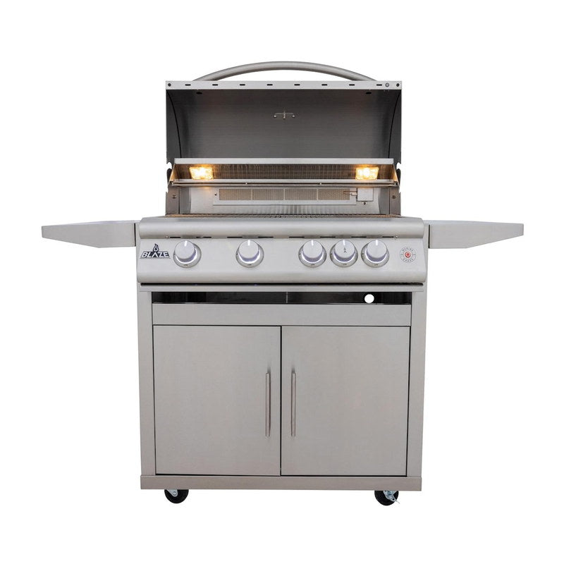 Blaze 32 Inch Freestanding Grill | Marine Grade Hood Open
