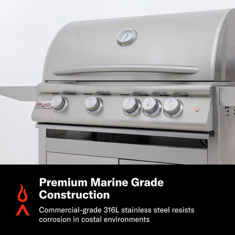Blaze 32 Inch Freestanding Grill | 316L Marine Grade Stainless Steel