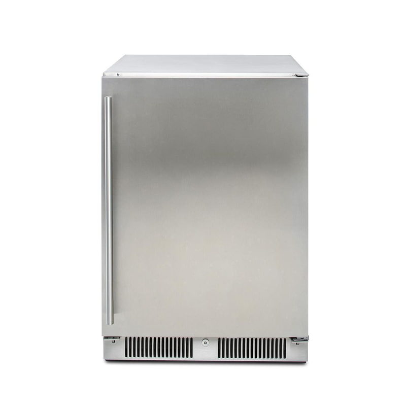 Blaze 24-inch outdoor rated stainless steel refrigerator with door closed