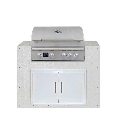 EZ Finish Outdoor Kitchen Systems 36-Inch Ready-to-Finish Outdoor Kitchen Module w/ Blaze LTE PRO 32-Inch Built-In Gas Grill & Double Doors