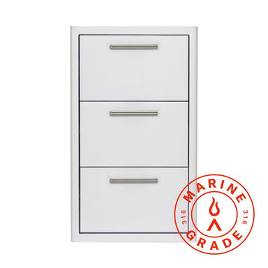 Blaze Marine Grade 16 Inch Triple Access Drawer | 316L Stainless Steel