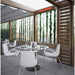 Bromic Cobalt electric heater mounted on a restaurant pergola above outdoor dining tables