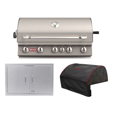 Bull 3-Piece Brahma 38-Inch 5-Burner Gas Grill Outdoor Kitchen Package | 90,000 BTU, 304 Stainless Steel