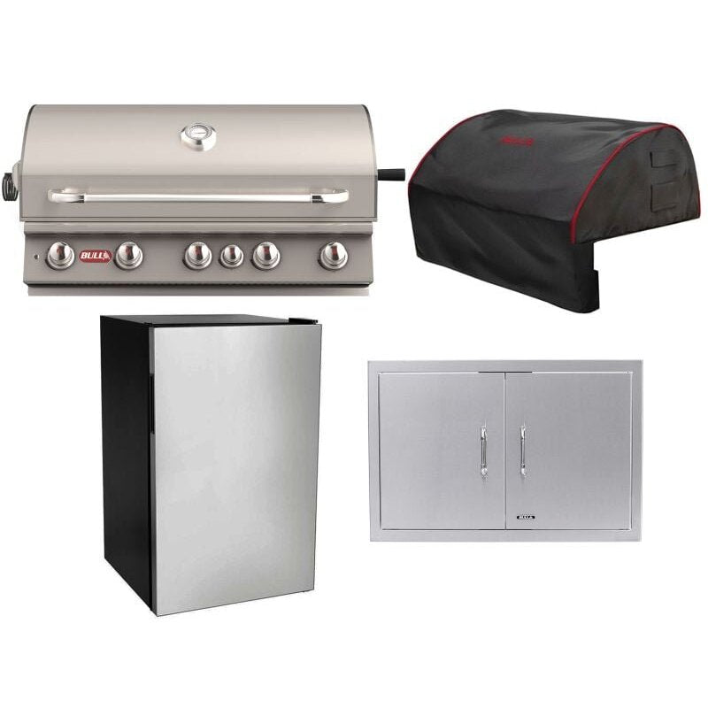 Bull 4-Piece Brahma 38-Inch 5-Burner Gas Grill Outdoor Kitchen Package | 90,000 BTU, 304 Stainless Steel