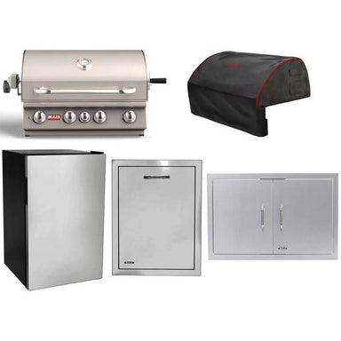 Bull 5-Piece Angus 30-Inch 4-Burner Gas Grill Outdoor Kitchen Package | 75,000 BTU, 304 Stainless Steel