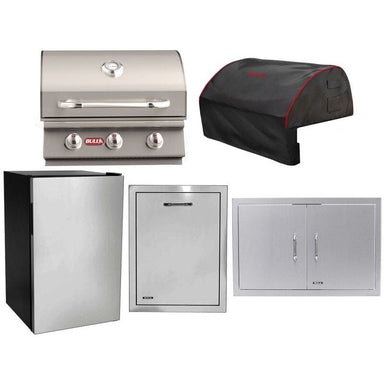 Bull 5-Piece Steer 25-Inch 3-Burner Gas Grill Outdoor Kitchen Package | 45K BTU, 304 Stainless Steel