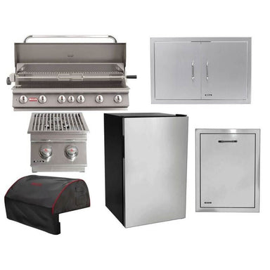 Bull 6-Piece Diablo 46-Inch 6-Burner Gas Grill Outdoor Kitchen Package | 105,000 BTU, 304 Stainless Steel