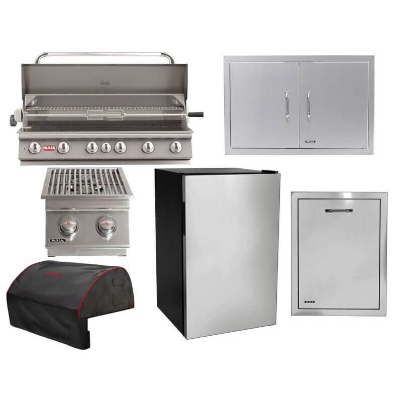 Bull 6-Piece Diablo 46-Inch 6-Burner Gas Grill Outdoor Kitchen Package | 105,000 BTU, 304 Stainless Steel
