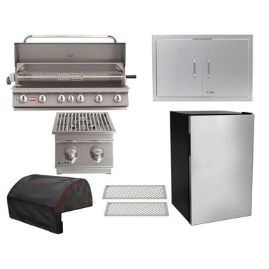 Bull 7-Piece Diablo 46-Inch 6-Burner Gas Grill Outdoor Kitchen Package | 105,000 BTU, 304 Stainless Steel