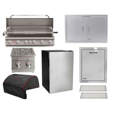 Bull 8-Piece Diablo 46-Inch 6-Burner Gas Grill Outdoor Kitchen Package | 105K BTU, 304 Stainless Steel