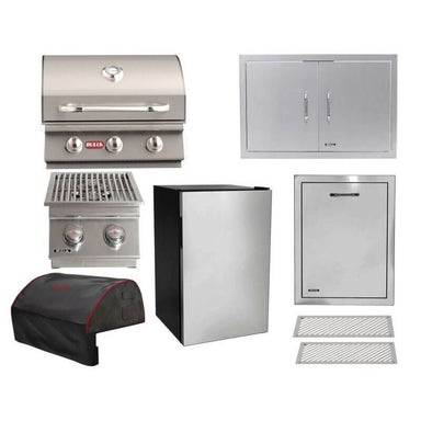 Bull 8-Piece Steer 25-Inch 3-Burner Gas Grill Outdoor Kitchen Package | 45,000 BTU, 304 Stainless Steel