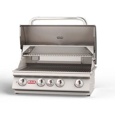 Bull Angus 30-Inch 4-Burner Built-In Gas Grill With Hood Open