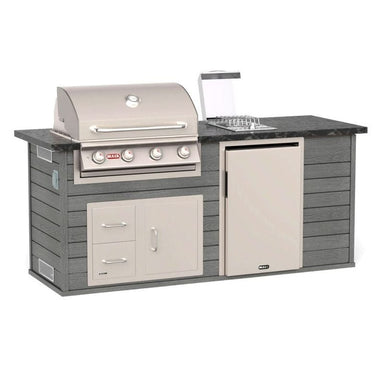 Bull 88-Inch ODK Outdoor Grill Island Charcoal Composite Base White Granite Countertop Full Front View