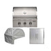 Coyote 3-Piece SL-Series 30-Inch 3-Burner Gas Grill Outdoor Kitchen Package — 75,000 BTU, 304 Stainless Steel