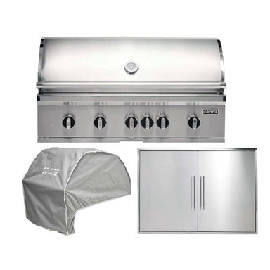 Coyote 3-Piece SL-Series 42-Inch 5-Burner Gas Grill Outdoor Kitchen Package — 95,000 BTU, 304 Stainless Steel