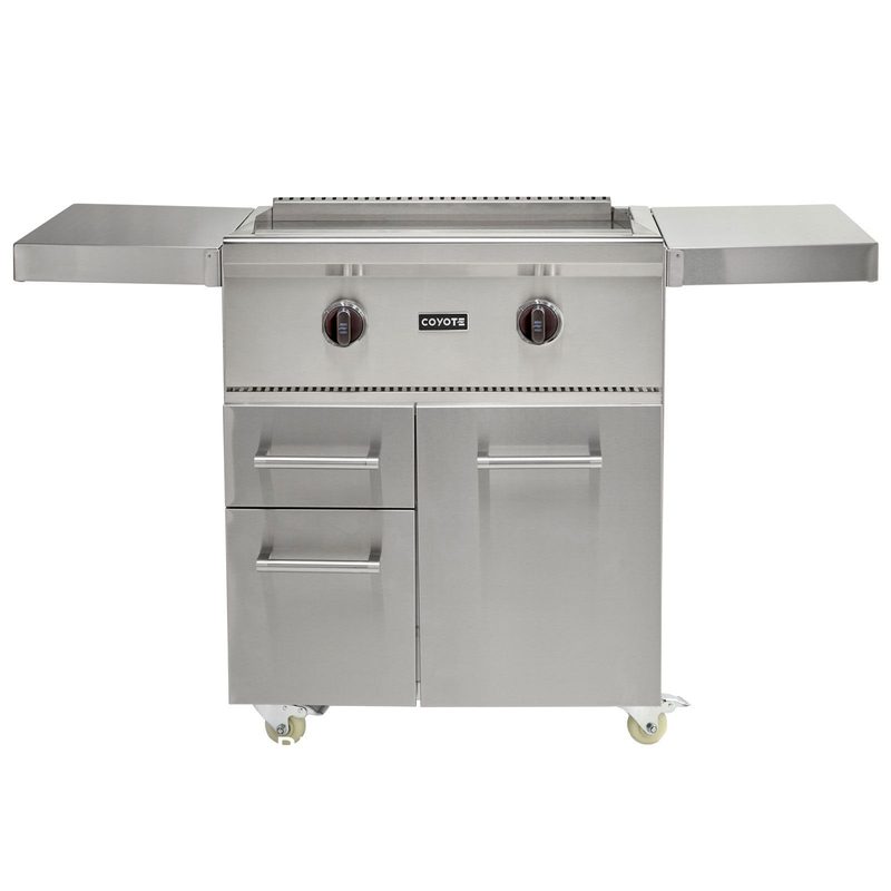 Coyote Freestanding Flat Top Grill | Copper Knobs