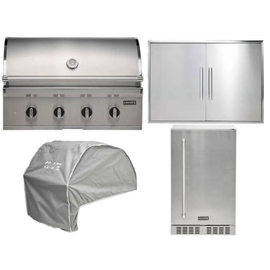 Coyote 4-Piece CL-Series 36-Inch 4-Burner Gas Grill Outdoor Kitchen Package — 80,000 BTU, 304 Stainless Steel