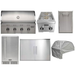 Coyote 6-Piece CL-Series 36-Inch 4-Burner Gas Grill Outdoor Kitchen Package — 80,000 BTU, 304 Stainless Steel