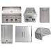 Coyote 6-Piece SL-Series 30-Inch 3-Burner Gas Grill Outdoor Kitchen Package — 75,000 BTU, 304 Stainless Steel