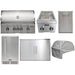 Coyote 6-Piece SL-Series 36-Inch 4-Burner Gas Grill Outdoor Kitchen Package — 90,000 BTU, 304 Stainless Steel